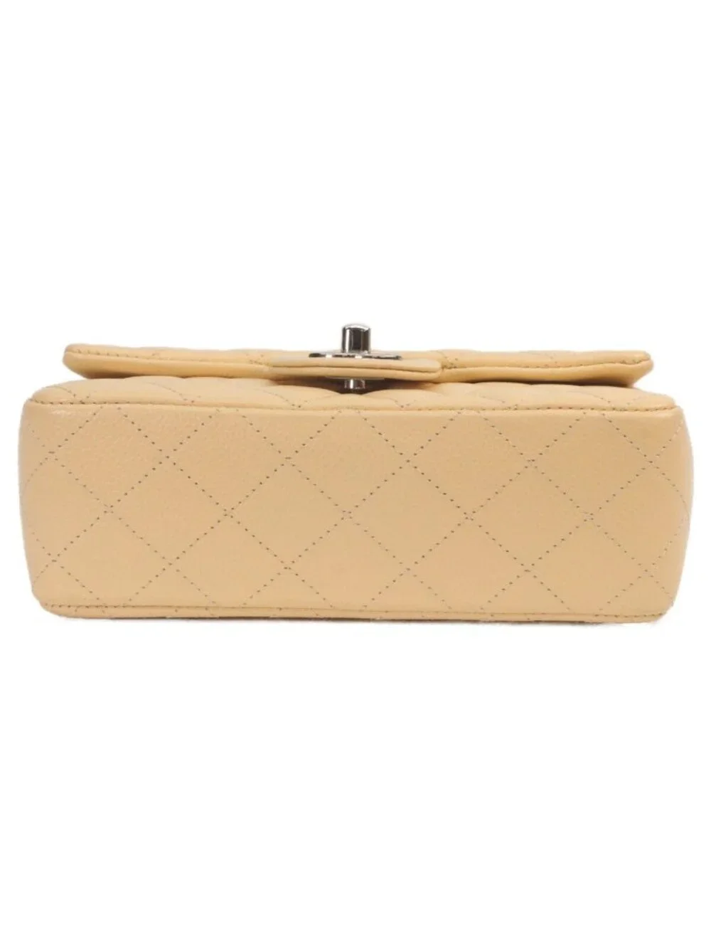 Chanel Beige Caviar Silver Mini Quilted 20 Shoulder Bag